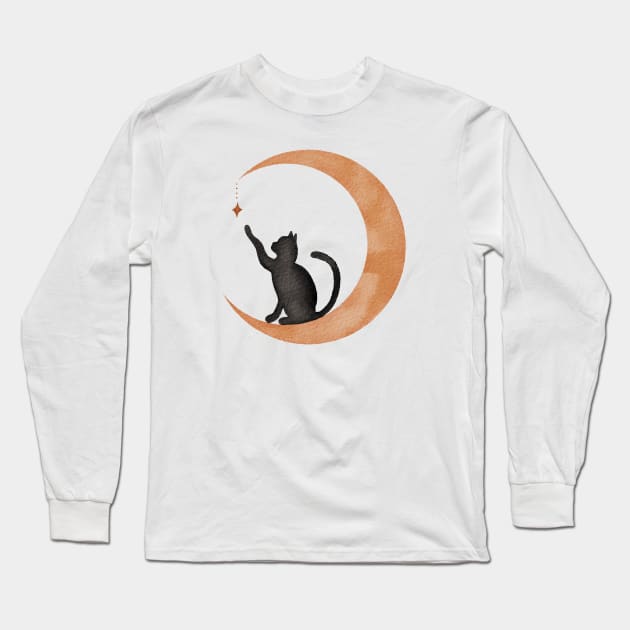 Mystic Cat Long Sleeve T-Shirt by Designed-by-bix